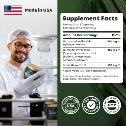 Reus Research NAD+Nicotinamide Riboside 900mg(80 count)